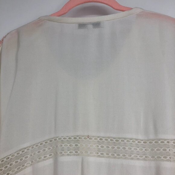 IRO White Keola sheer panelled lace button up Blouse size 40 - Picture 10 of 14